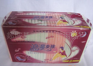 供应薰衣草夜用特长（网面）卫生巾
