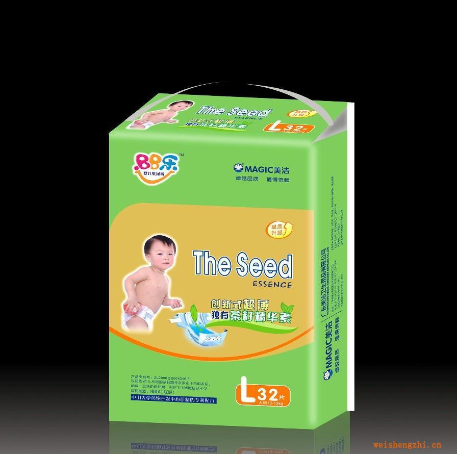 高档茶籽专利婴儿纸尿裤-专利号200620064316.8
