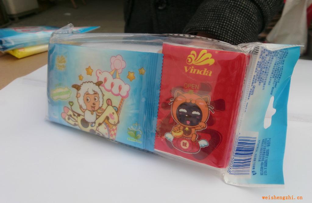 维达喜羊羊10片独立包装湿巾批发零售全国直销