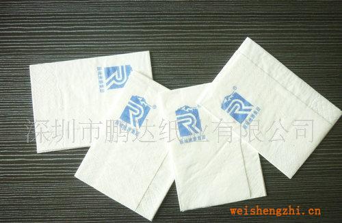 供应餐厅加印单色LOGO餐巾纸18*20散装纸巾