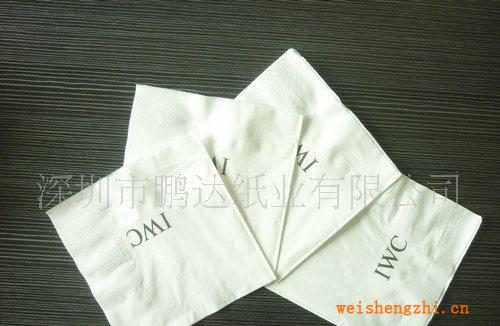 厂家供应单色印刷LOGO23*23双层餐巾纸