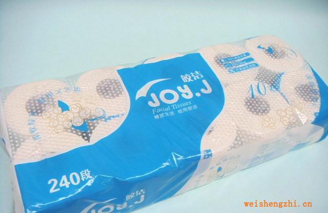 新壓花工藝皎潔3層柔壓卷筒衛生紙貨號JYP130T