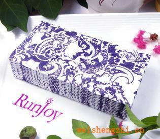 彩色印花手帕纸巾广告促销礼品纸巾婚庆酒席餐巾纸Runjoy设计