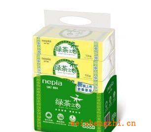 Nepia妮飘绿茶之香抽取式卫生纸100抽5包装