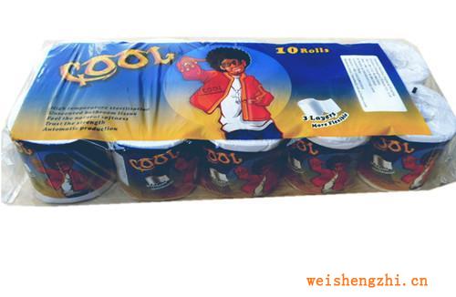 专业出口装“COOL”牌高级纯木浆卫生卷纸