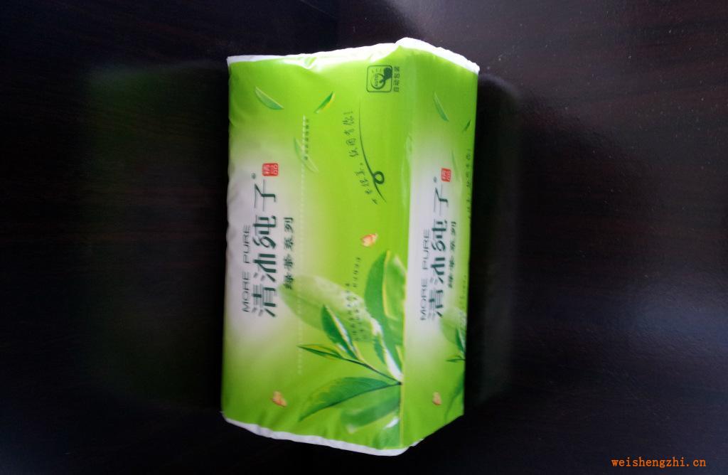 2012厂家直销、福建华龙纸品、清沐纯子绿茶400抽3包装、软抽面