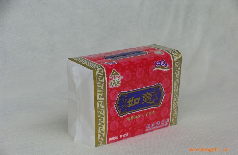 厂家供应100%纯木浆柔软舒适240张如意软抽