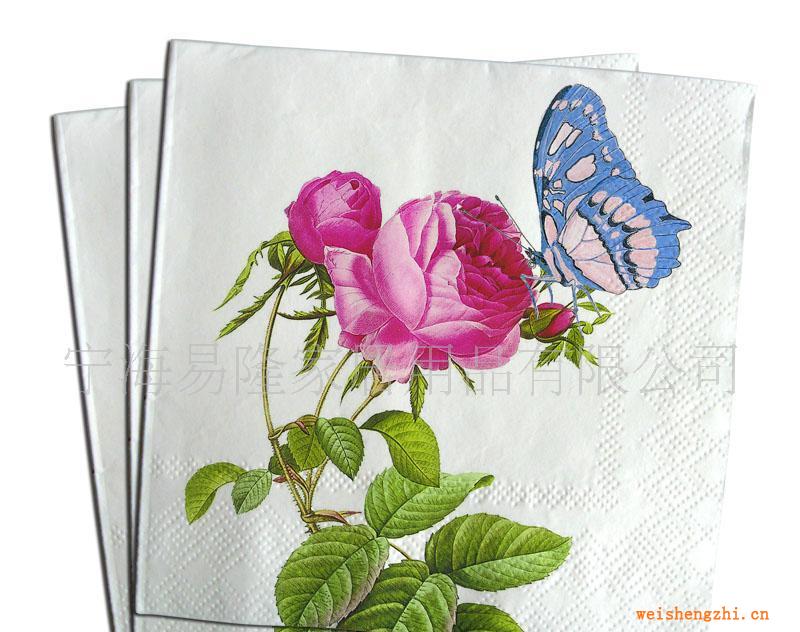 外贸浙江宁波产的25*25食品级FDA标准印花纸巾