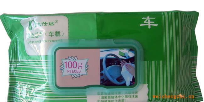厂家直销三仕达简装司机专用卫生湿纸巾100片