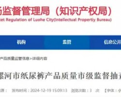 2024年河南省漯河市纸尿裤产品质量市级监督抽查结果公布